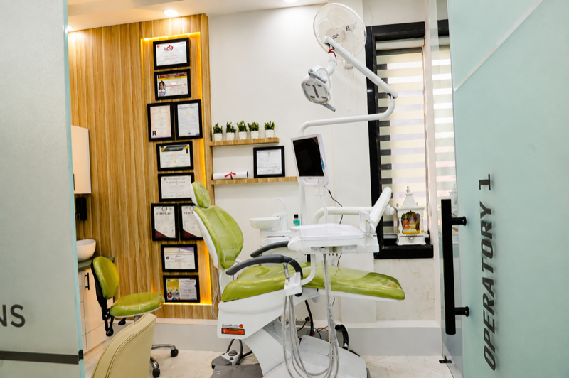 Dental operatory with certificates and child-friendly dental chair