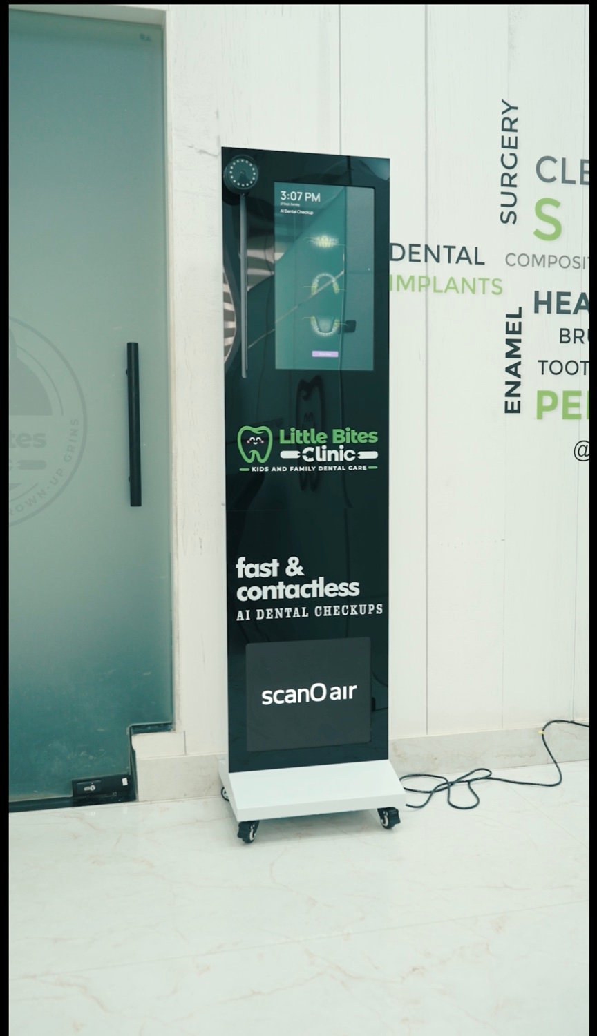 scanO Air AI dental screening machine at Little Bites Clinic